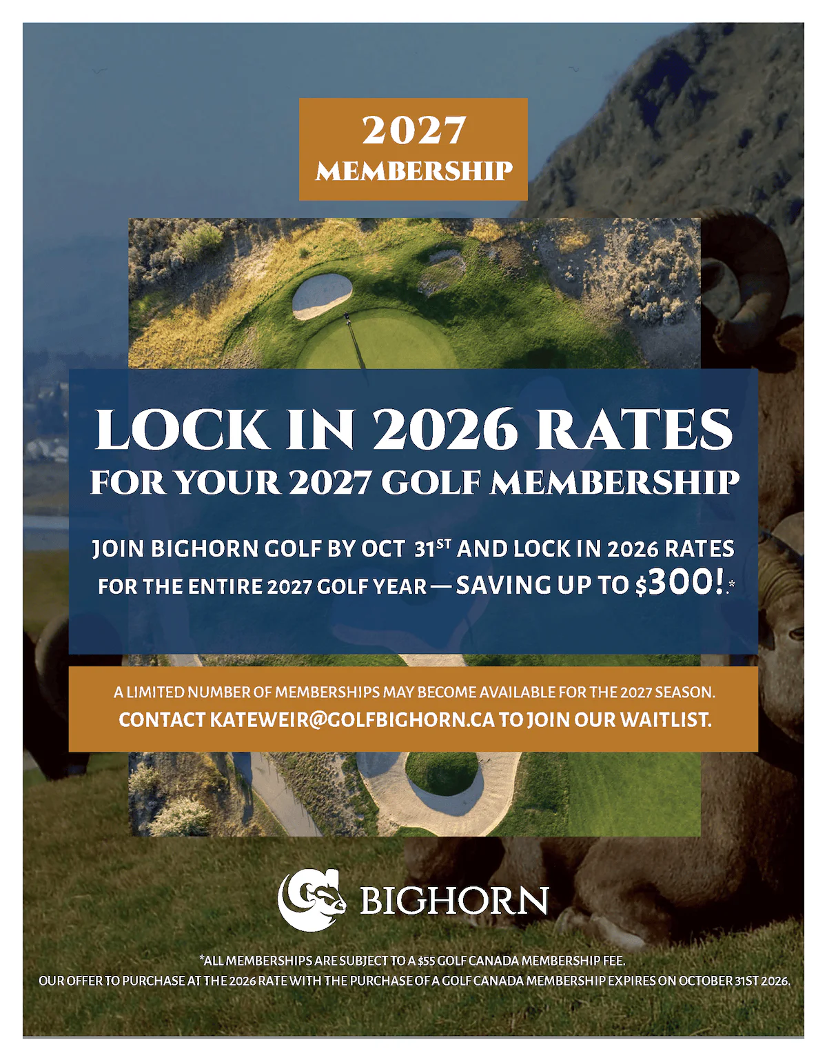 BigHorn Oct Membership Rates 2027 Poster